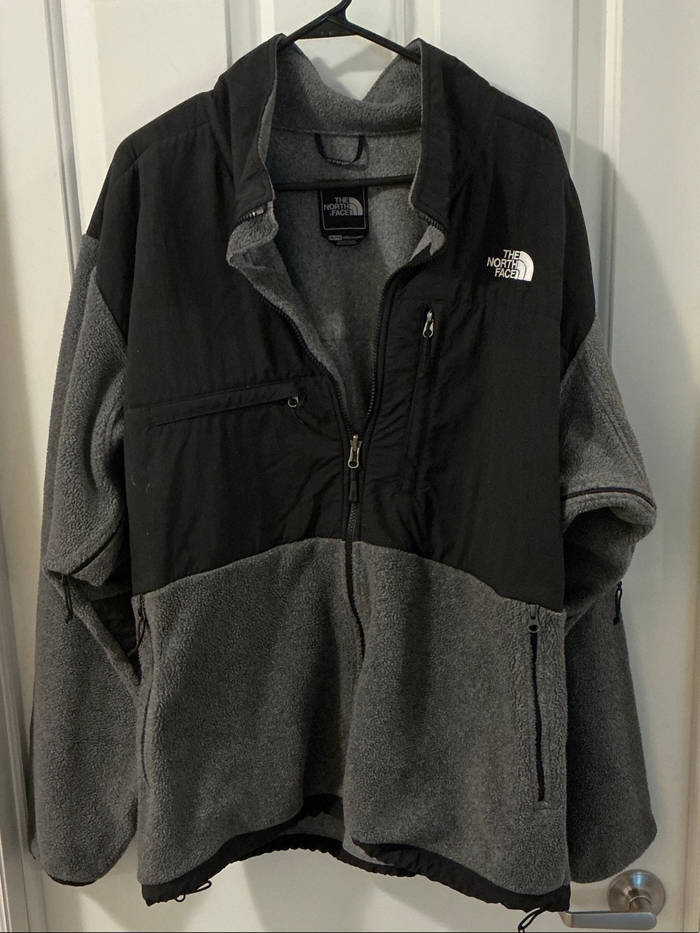 The North Face Denali Men’s Polartec Fleece/Nylon Zip Jacket Black/Gray XXL EUC